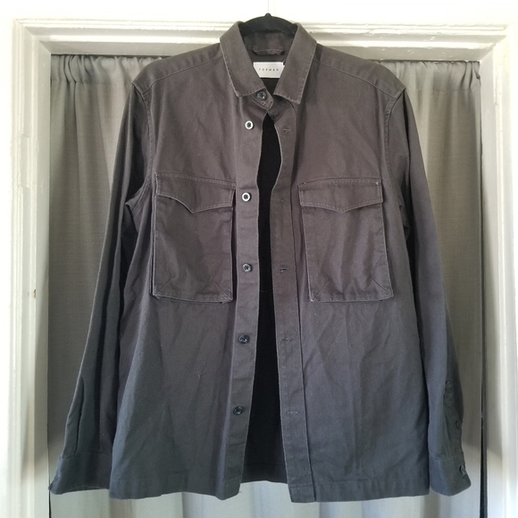 Topman | 100% Cotton Long Sleeve Oversized Double Pocket Twill Shirt - Picture 3 of 9